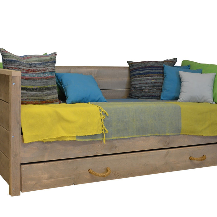 Wood4you - Eenpersoonsbed Saar steigerhout 206Lx43Hx96D cm