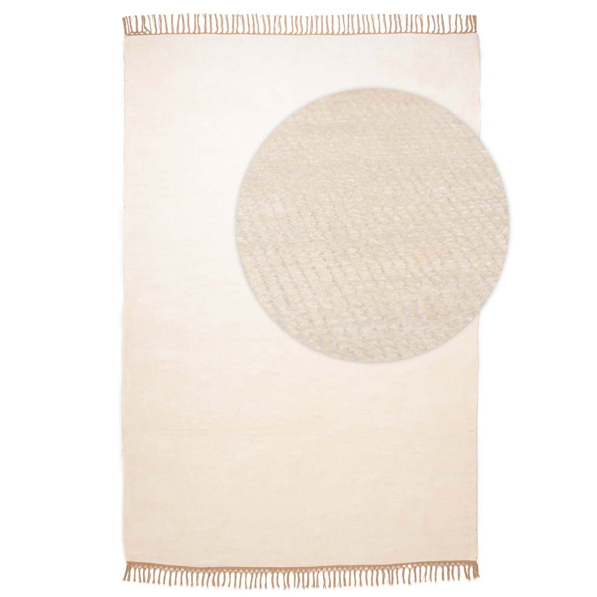 Tapeso Viscose vloerkleed - Gem wit - 140x200 cm