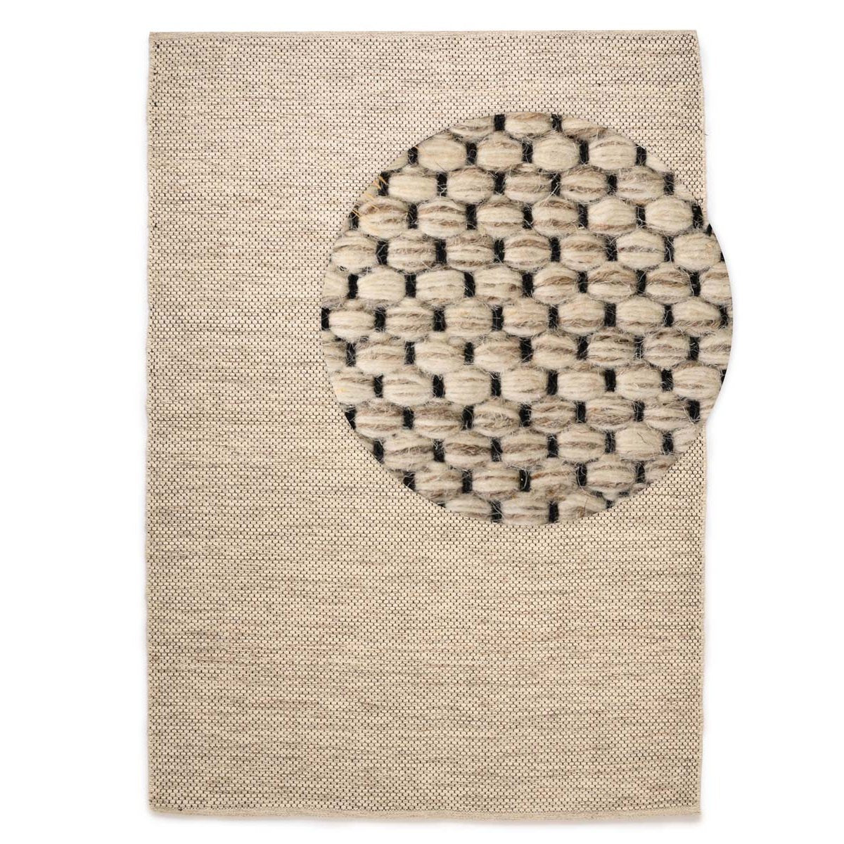 Nordic Weavers Wollen vloerkleed - Odda wit|taupe - 200x300 cm