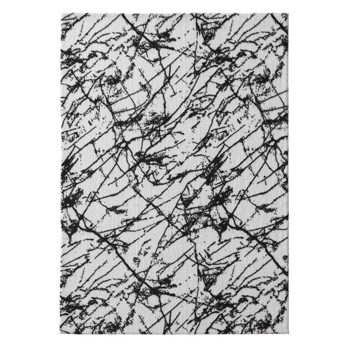 Tapeso Wasbaar vloerkleed Marmer - Chloé wit|zwart - 200x290 cm