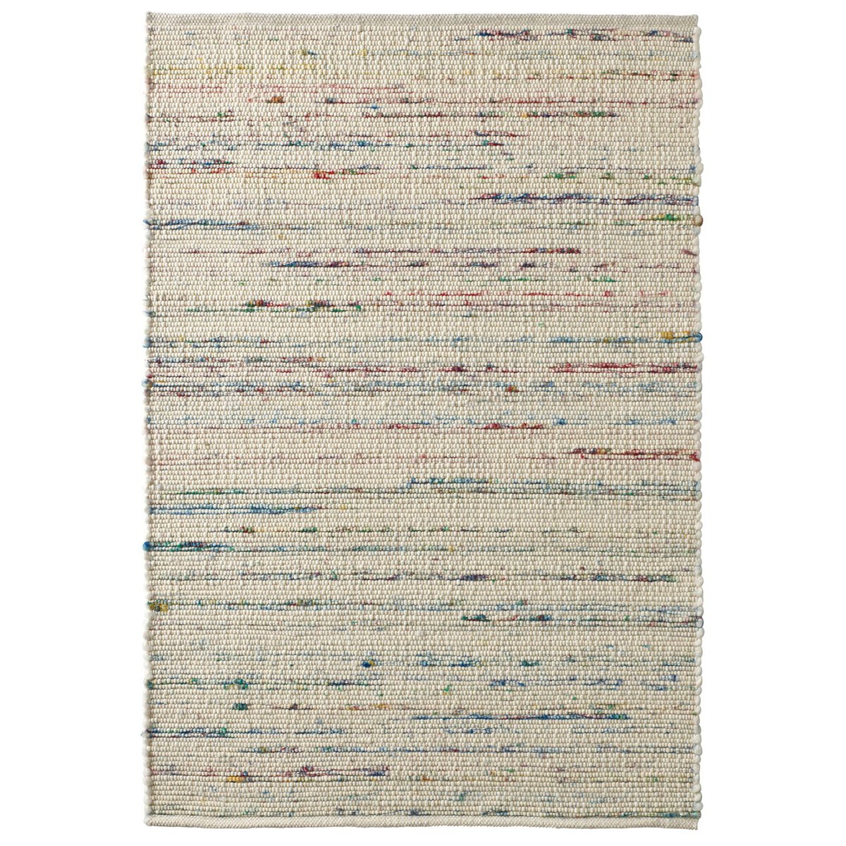 Tapeso Wollen vloerkleed - Bokn wit|multi - 160x230 cm