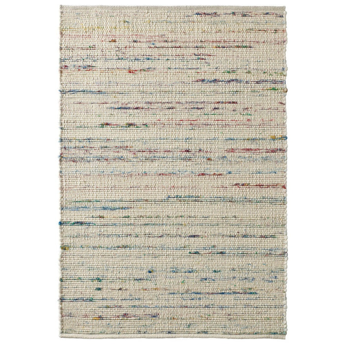 Tapeso Wollen vloerkleed - Bokn wit|multi - 160x230 cm