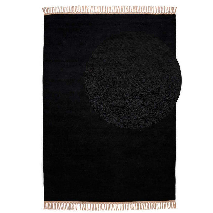 Tapeso Viscose vloerkleed - Gem zwart - 140x200 cm