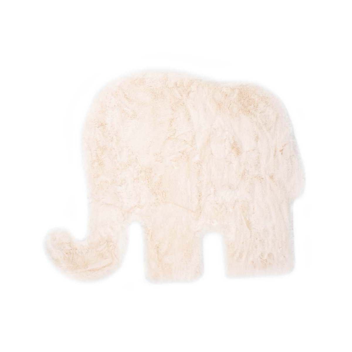 Tapeso Kindervloerkleed Olifant - Fluffy crème - 80x100 cm