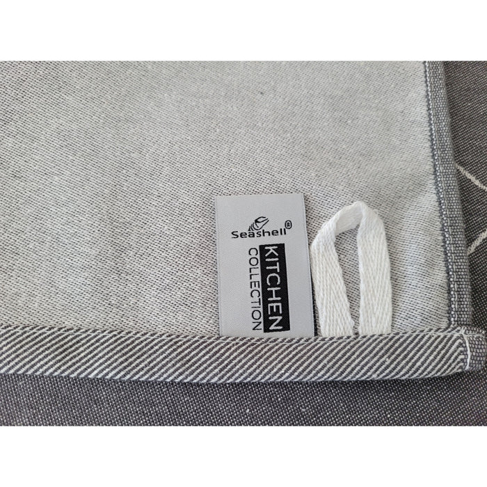 Seashell luxe theedoeken -  set|6 - hip bestek - grijs