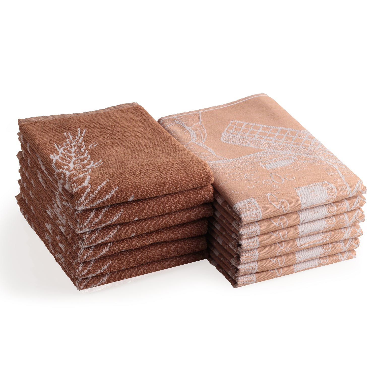 Seashell Keuken- en Theedoek - Set|12 - Molen - bruin