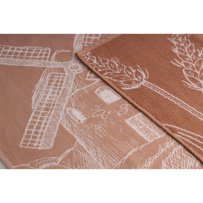 Seashell Keuken- en Theedoek - Set|12 - Molen - bruin