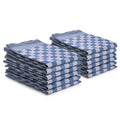 Luxe theedoeken 12 stuks 50x70 - blok ruit blauw
