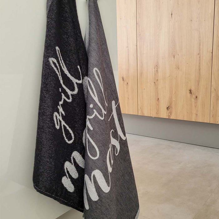 Seashell Keuken- en Theedoek - Set|12 - Grill Master - zwart