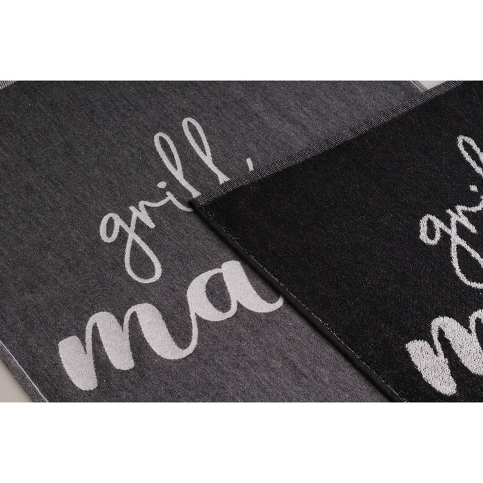 Seashell Keuken- en Theedoek - Set|12 - Grill Master - zwart