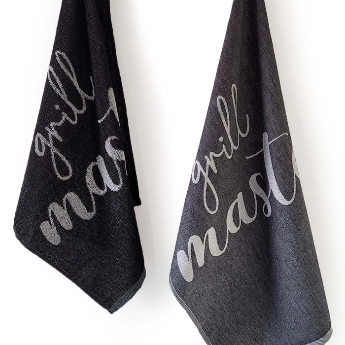 Seashell Keuken- en Theedoek - Set|12 - Grill Master - zwart