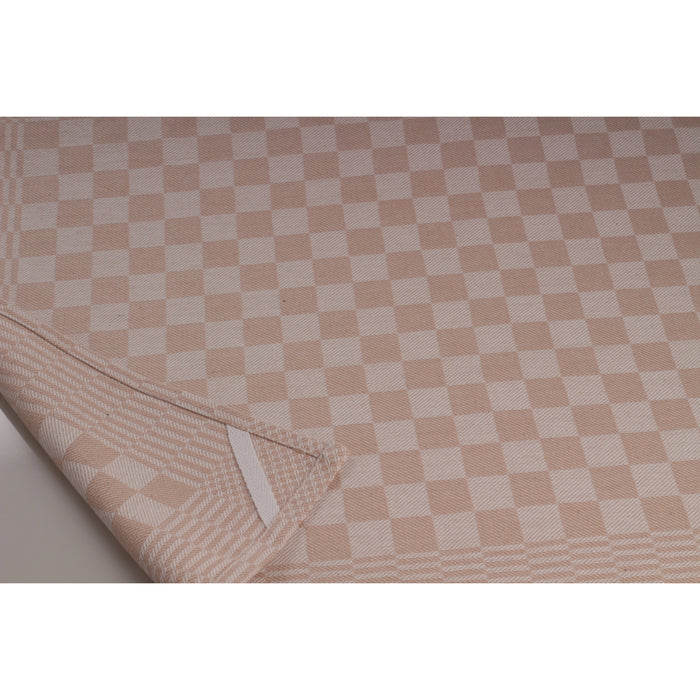 Theedoek 6 stuks 50x70 - blok ruit zand