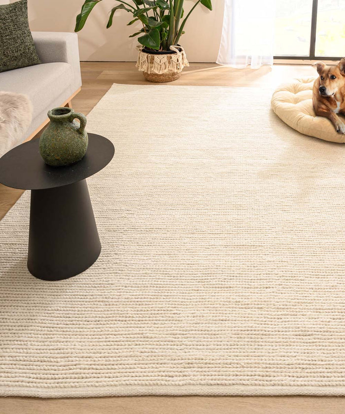 Nordic Weavers Wollen vloerkleed - Narvik wit - 200x300 cm