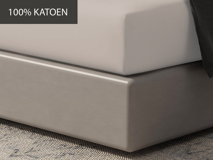 Hoeslaken - 100% natuurlijk katoen - 180x200 - beige