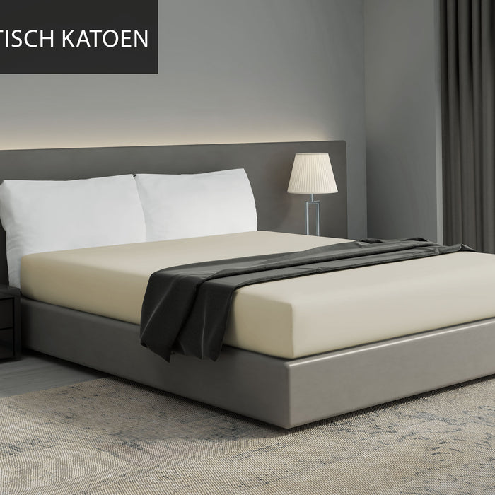 Luxe hoeslaken Egyptisch katoen - 90x200 - ecru