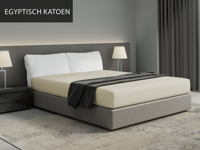 Luxe hoeslaken Egyptisch katoen - 90x200 - ecru