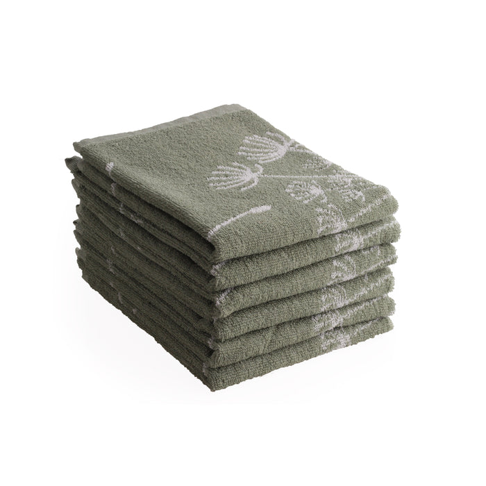 Luxe keukendoeken -  6 stuks - 50x50 - dandelion - oud groen