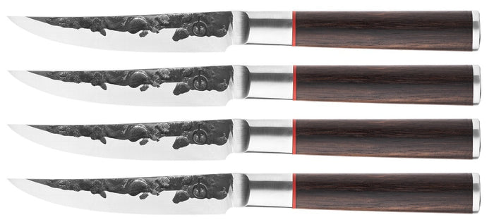 Forged Sebra Steakmessen 4-delig - Sebrahout - In Houten Giftbox