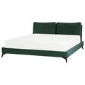 Beliani - MELLE - Tweepersoonsbed - Groen - 180 x 200 cm - Fluweel
