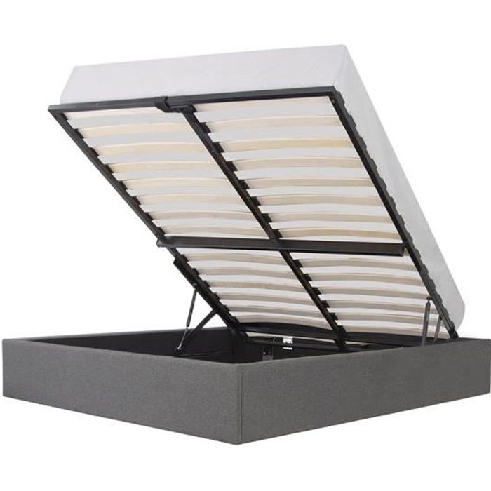 Cstore Volwassen bed 160 x 200 cm + opbergdoos - Lichtgrijze stof