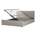 Beliani-ROCHEFORT-Bed met opbergruimte-Grijs-140 x 200 cm-Kunstleer