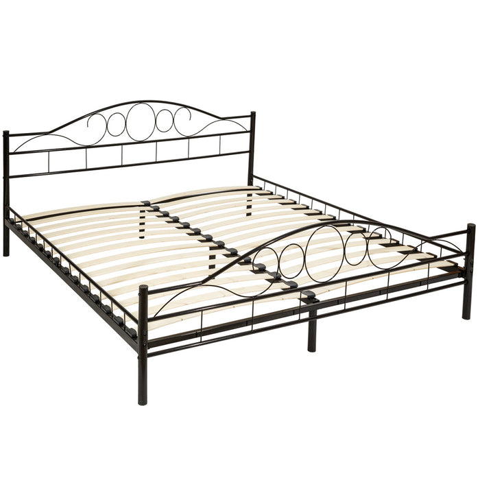tectake Slaapkamerbed metalen bed „Art“ met lattenbodem