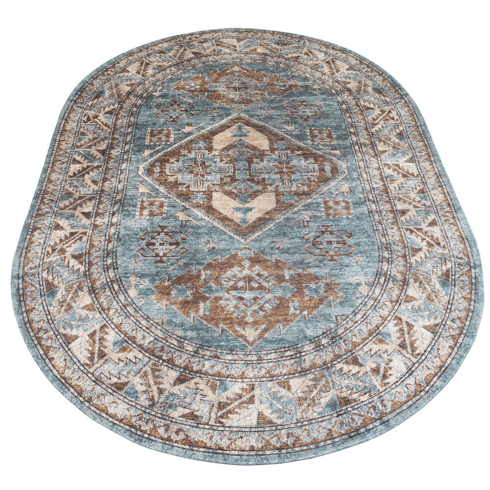Veer Carpets - Vloerkleed Laria Blue 3 - Ovaal 160 x 230 cm