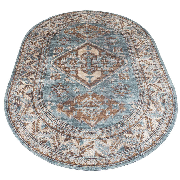 Veer Carpets - Vloerkleed Laria Blue 3 - Ovaal 160 x 230 cm