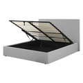 Beliani-LORIENT-Bed met opbergruimte-Lichtgrijs-140 x 200 cm-Polyester