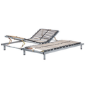 Beliani-COMFORT -Verstelbare lattenbodem-Zilver-180 x 200 cm-Staal