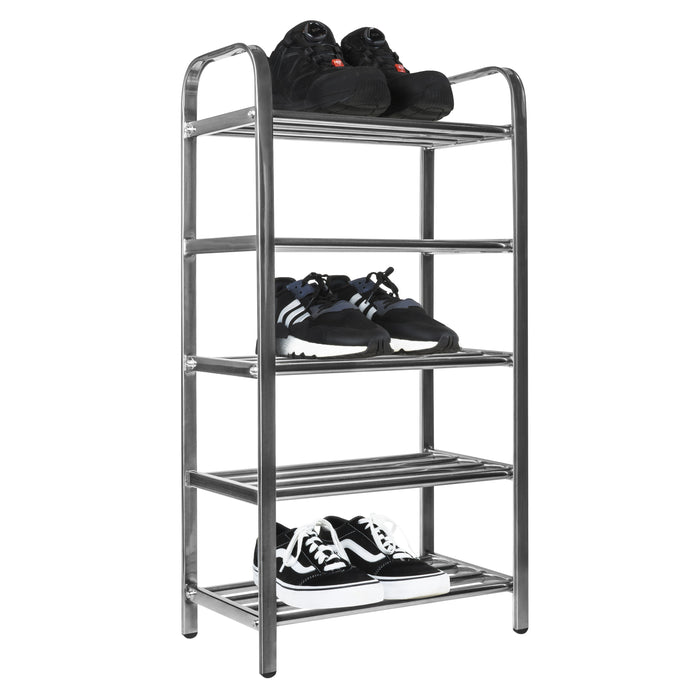 QUVIO Schoenenrek RVS met 5 planken
