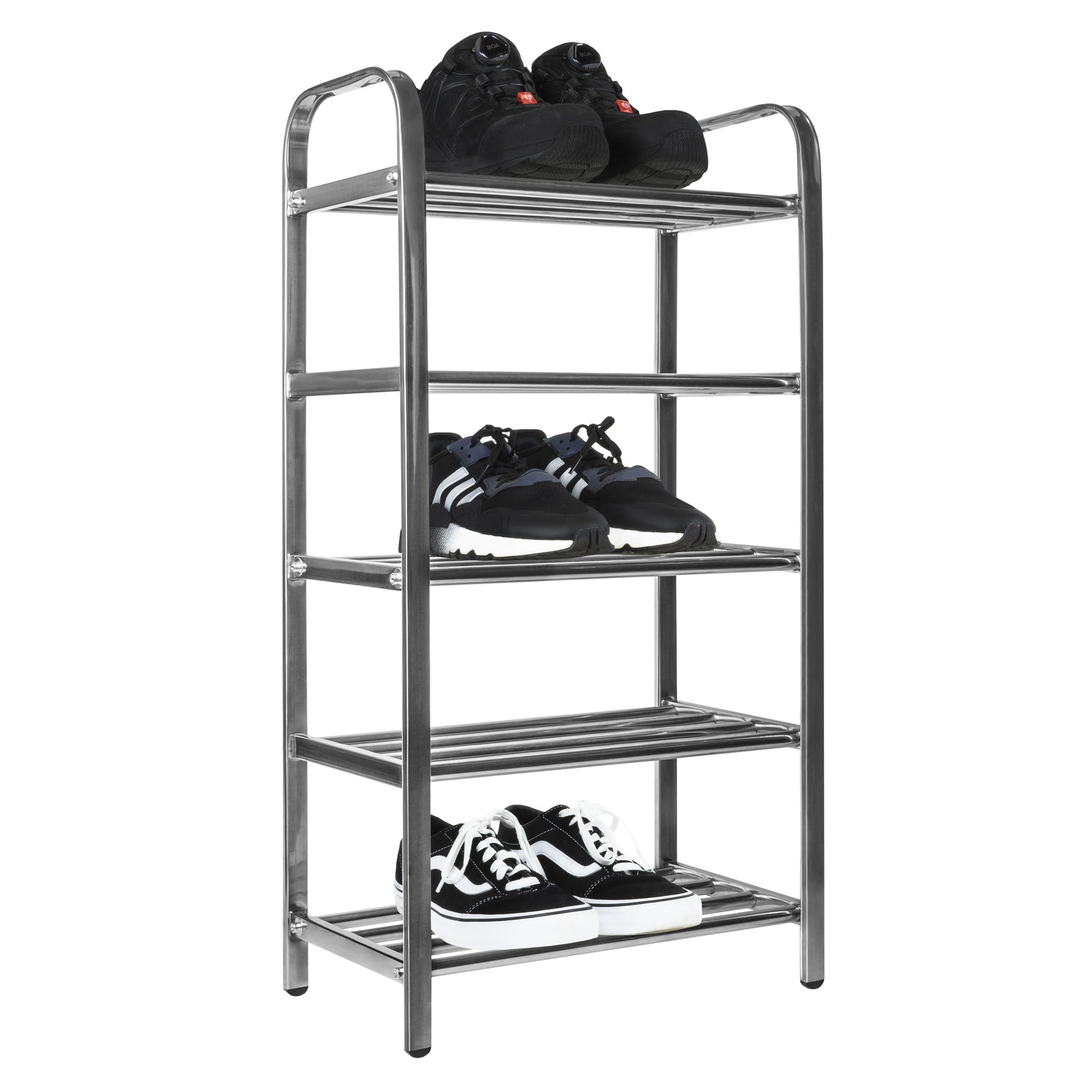QUVIO Schoenenrek RVS met 5 planken
