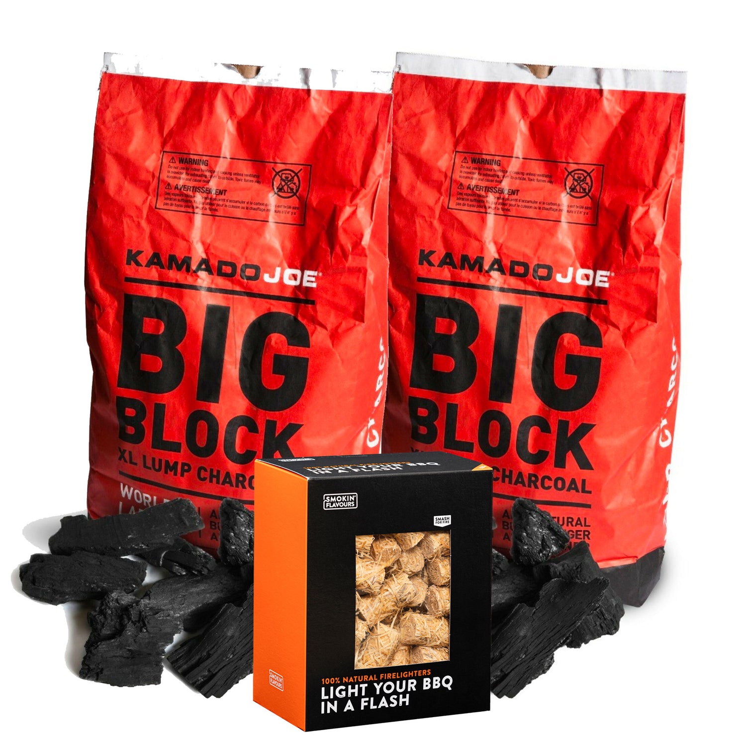 Kamado Joe - 2 zakken houtskool Big Block Kamado Joe + 1 doos