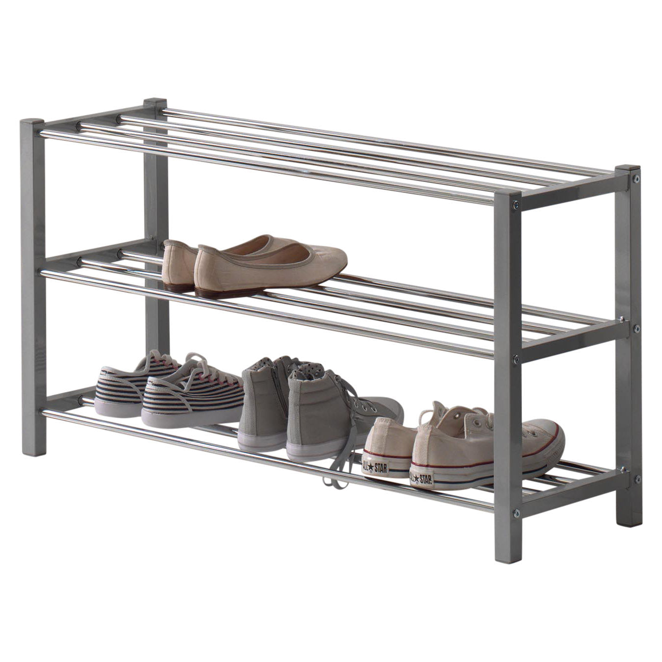 Schoenen Rekje, tot 12 Paar Sneakers of Schoenen, Metaal, Grijs