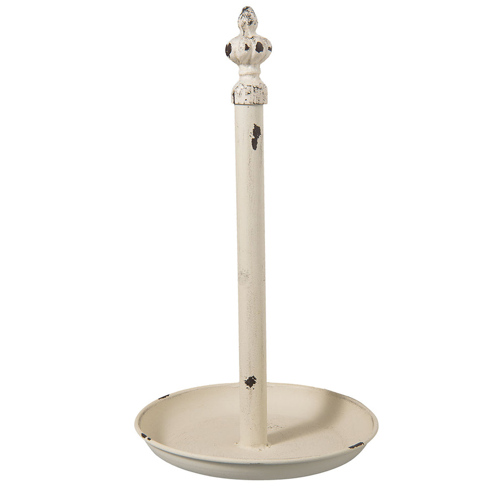 Clayre & Eef Keukenrolhouder Ø 20x37 cm Wit IJzer