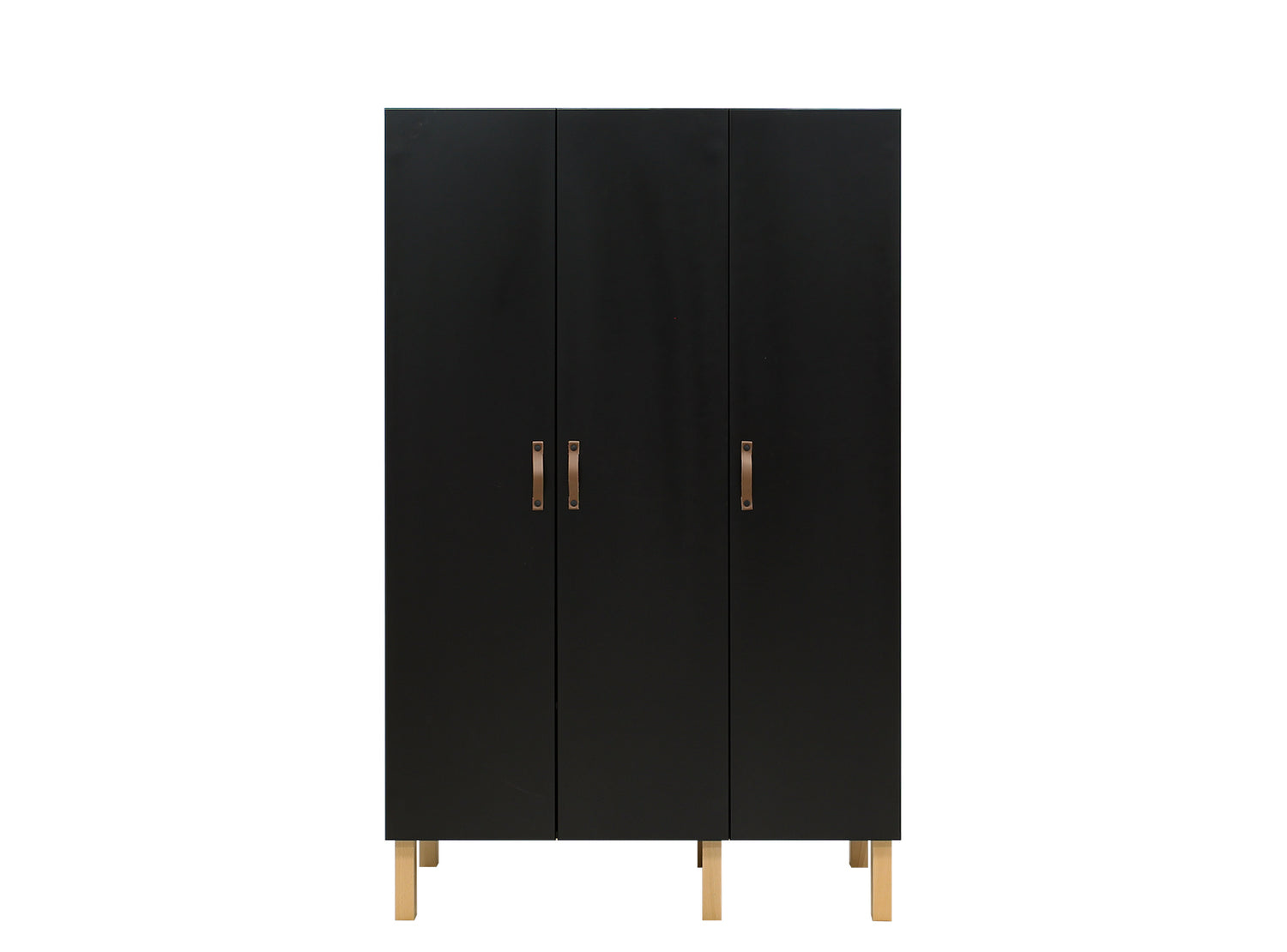 Bopita Floris 3-deurskast - Mat Zwart|Naturel