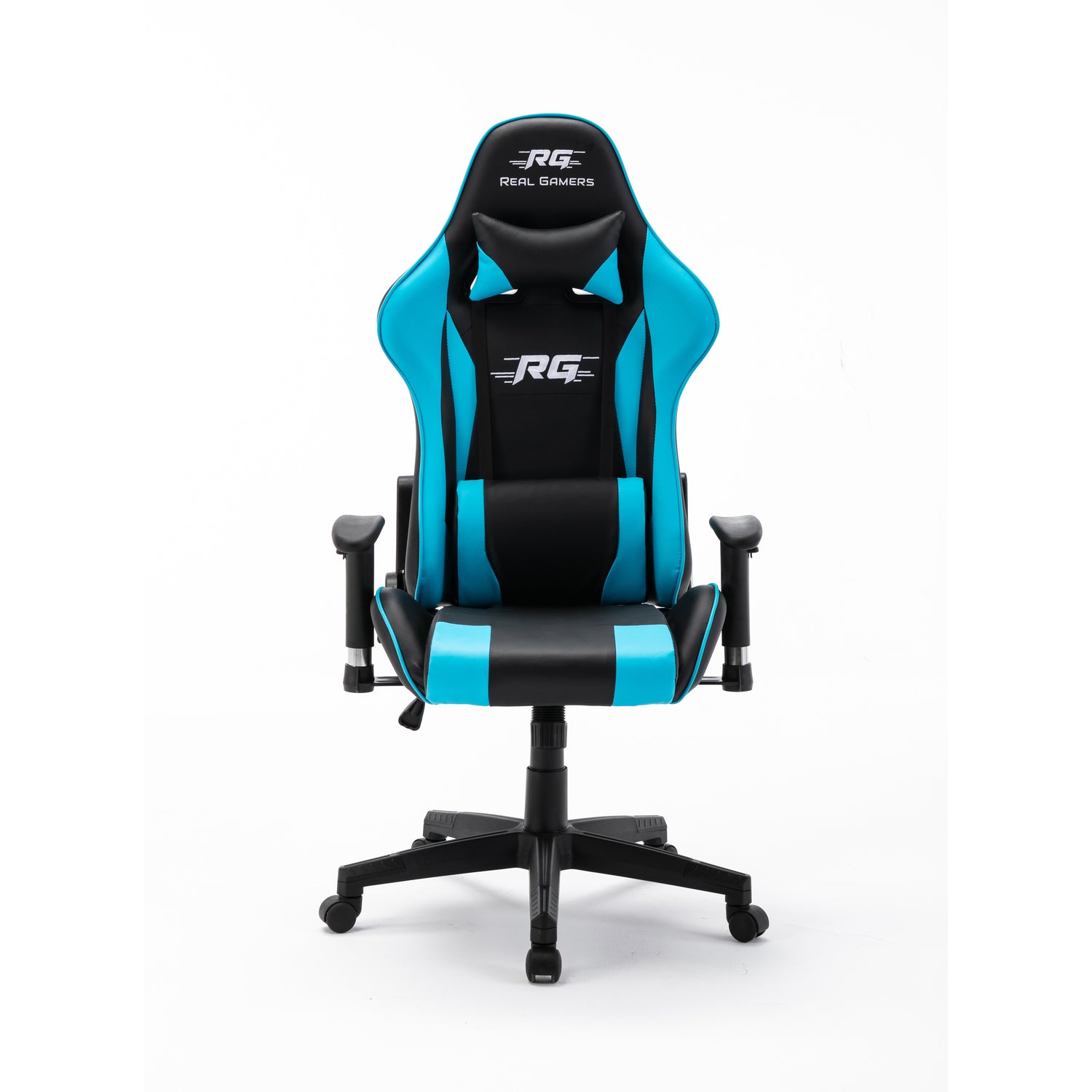 Hioshop Real Gamers Pro gamestoel zwart, blauw.