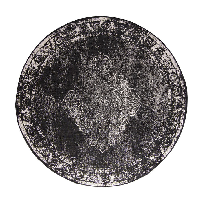 Eva Interior Buitenkleed Rond Sage - Zwart - dubbelzijdig  200cm