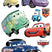 Disney muursticker Cars rood, blauw en groen - 65 x 85 cm - 600179