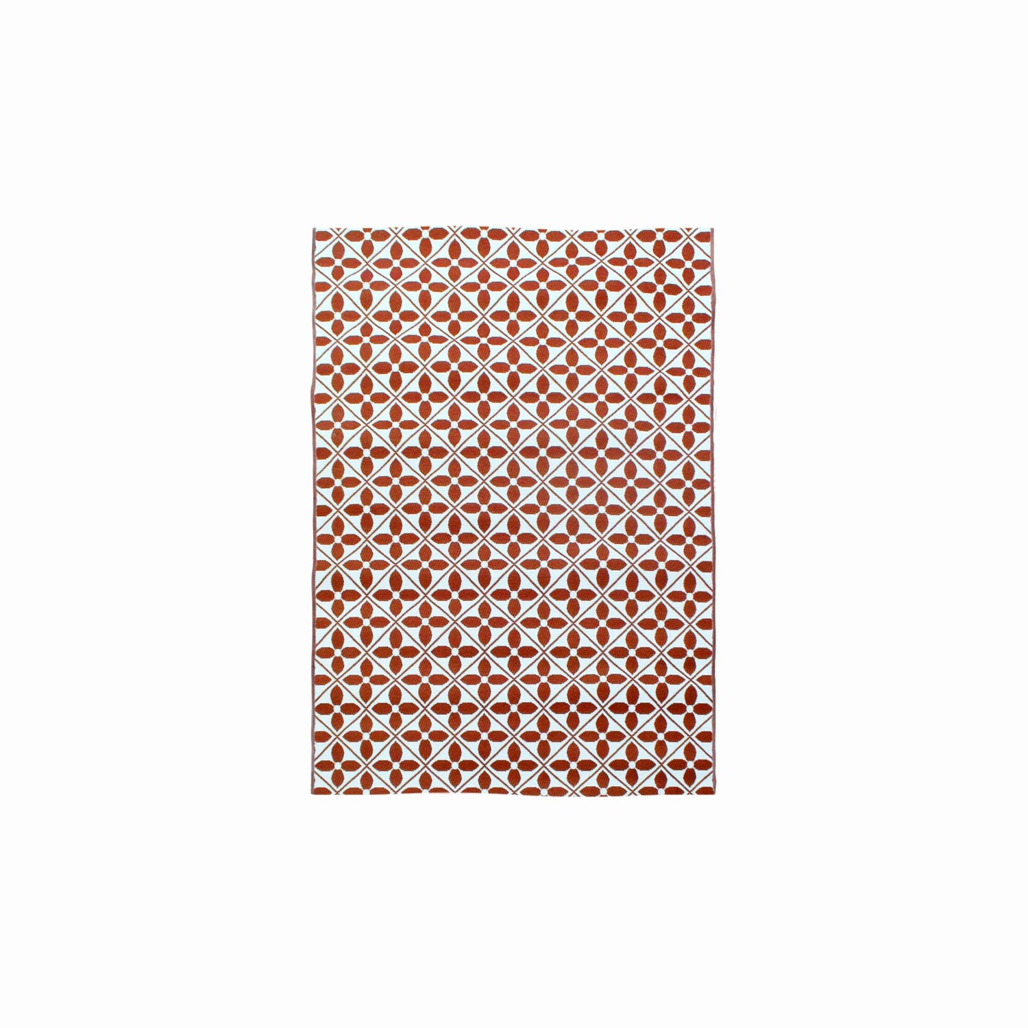 sweeek - Buiten|binnen vloerkleed, terracotta print