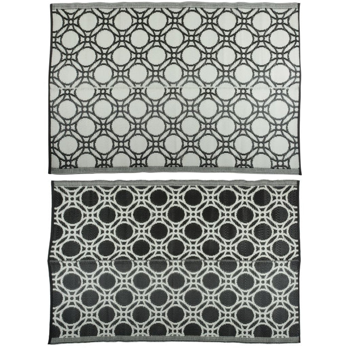 Esschert Design Buitenkleed cirkels 174x121 cm zwart en wit OC17