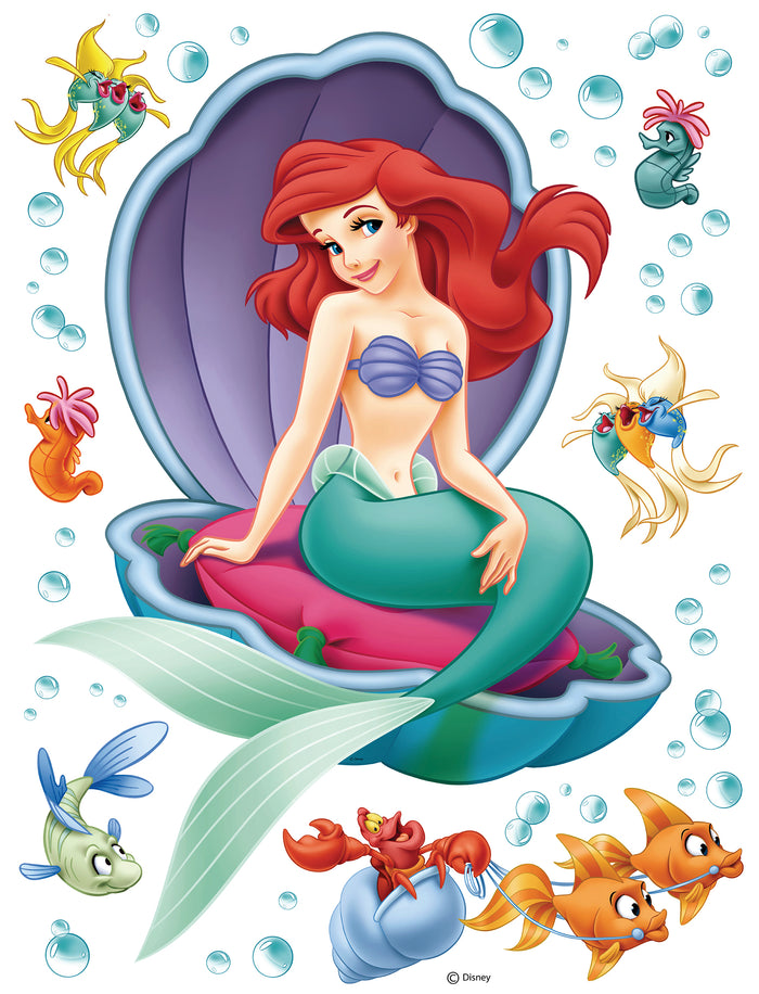 Disney muursticker Ariel - De kleine zeemeermin paars, rood en groen -