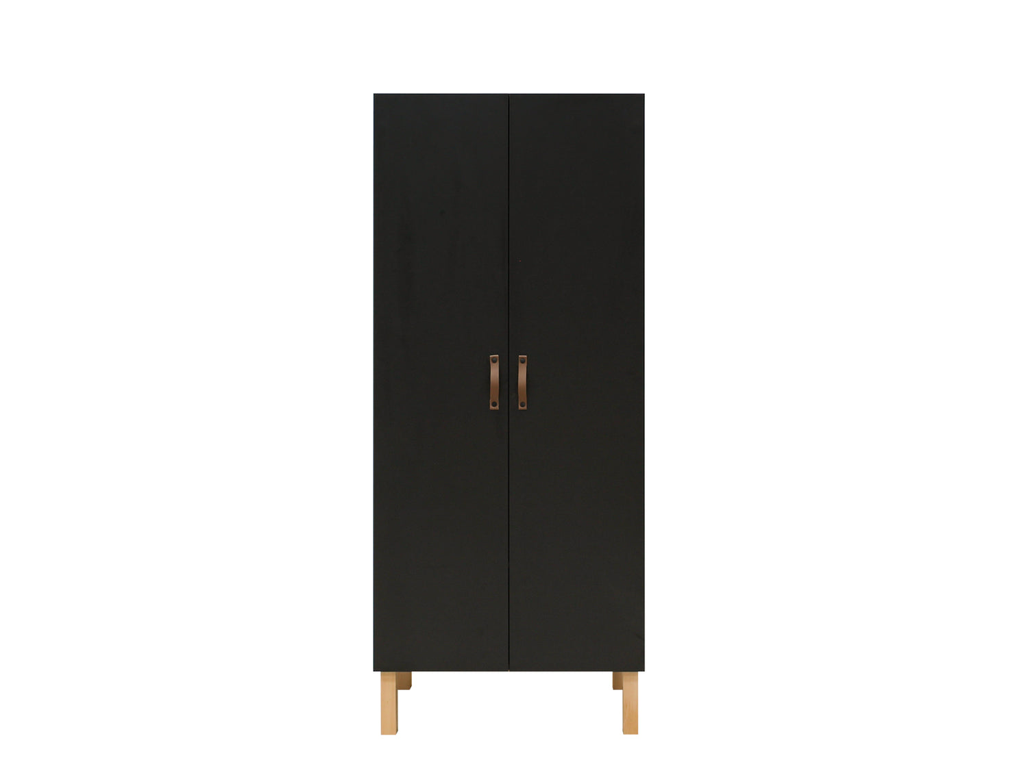 Bopita Floris 2-deurskast - Mat Zwart|Naturel