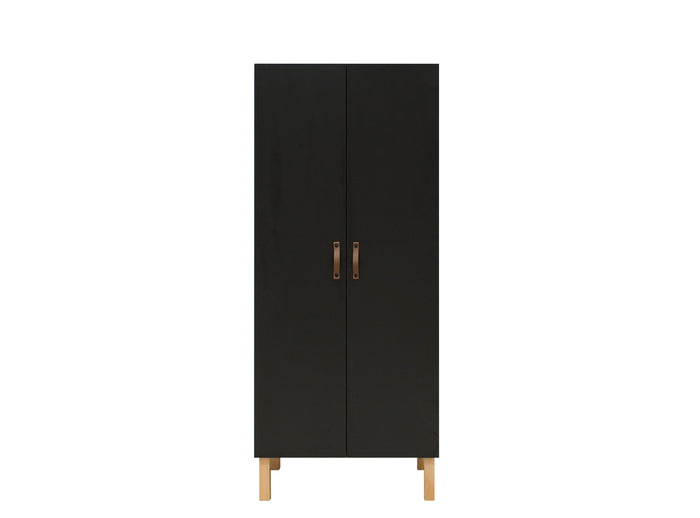 Bopita Floris 2-deurskast - Mat Zwart|Naturel