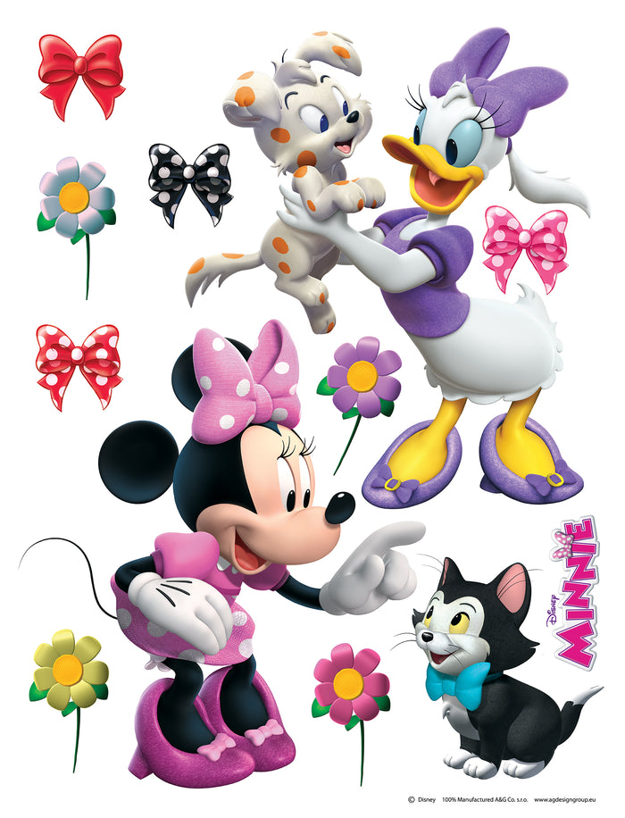 Disney muursticker Minnie Mouse & Katrien Duck roze, rood en paars - 6