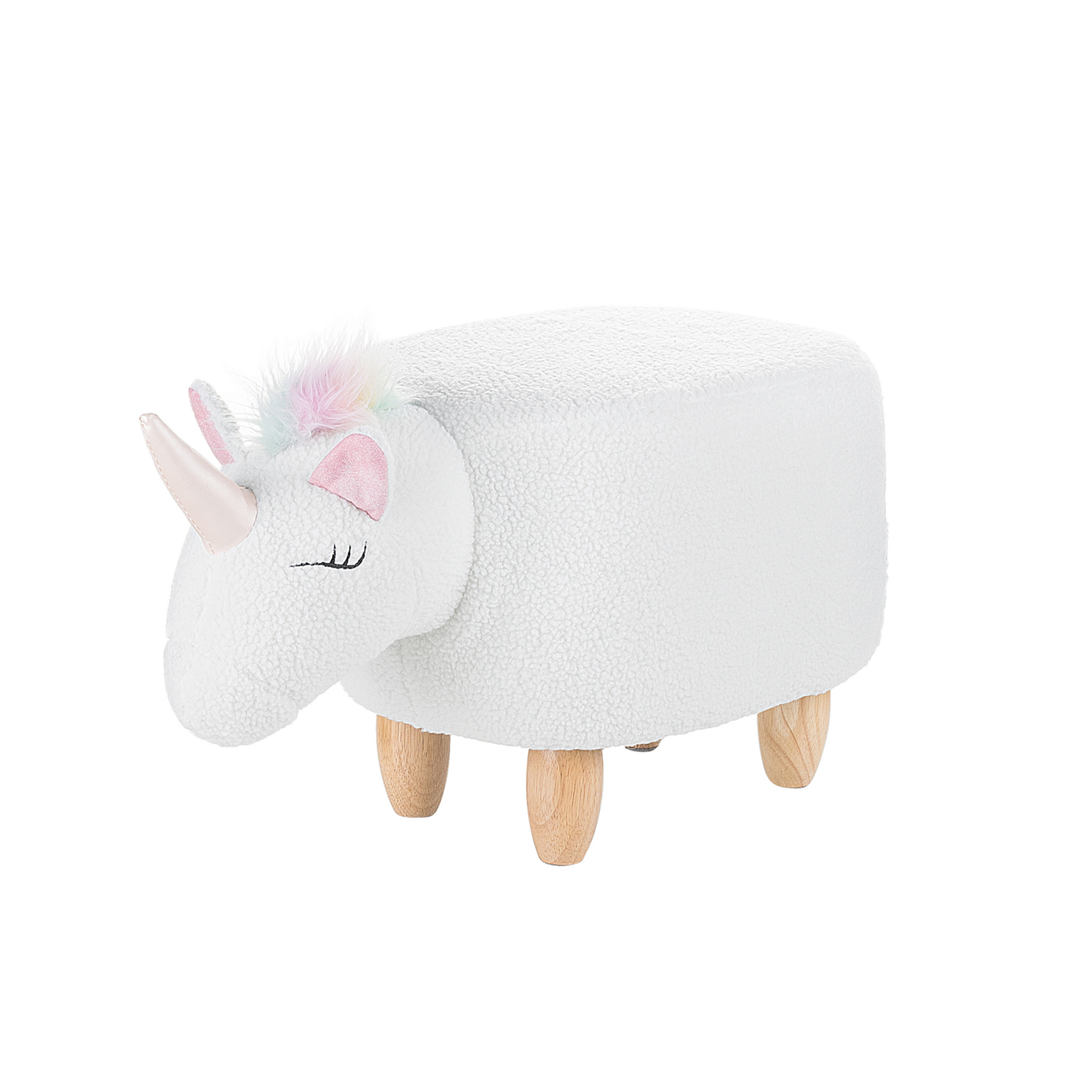 Beliani - UNICORN - Hocker - Wit - Polyester