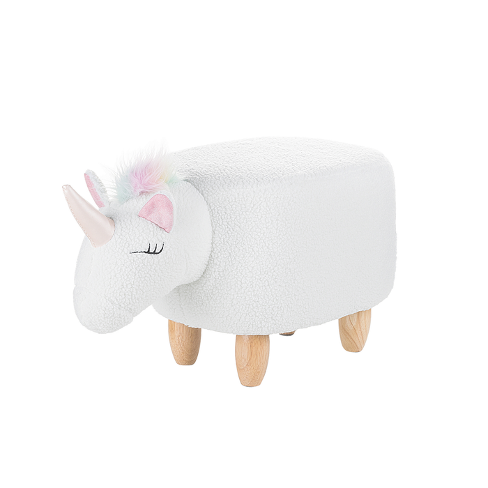 Beliani - UNICORN - Hocker - Wit - Polyester