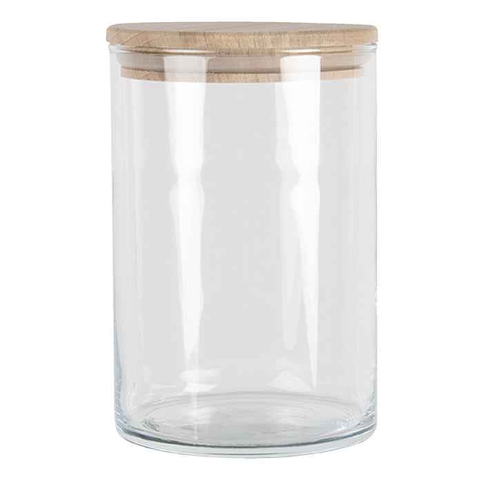 Clayre & Eef Voorraadpot 1050 ml Glas Voorraadbus Bewaarpot Opbergpot