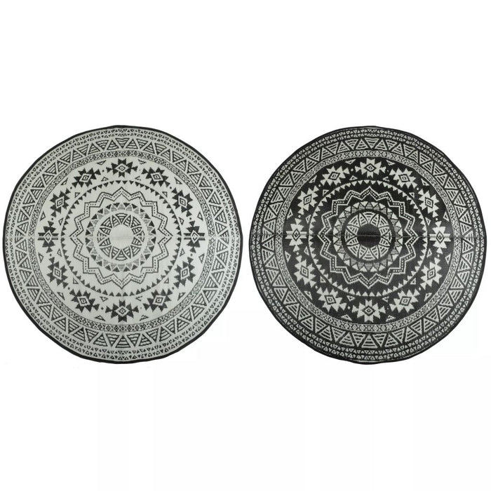 Esschert Design Buitenkleed 180 cm zwart en wit OC18