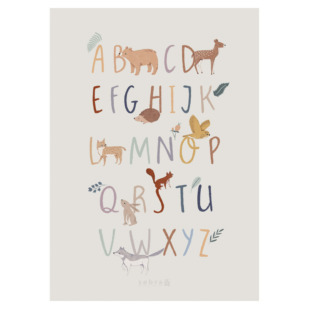 Sebra Poster alfabet - nightfall -